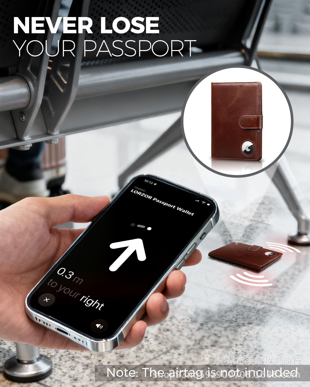 Leder-Reisepassbörse Herren echtes Leder RFID mehrere Kartenfächer