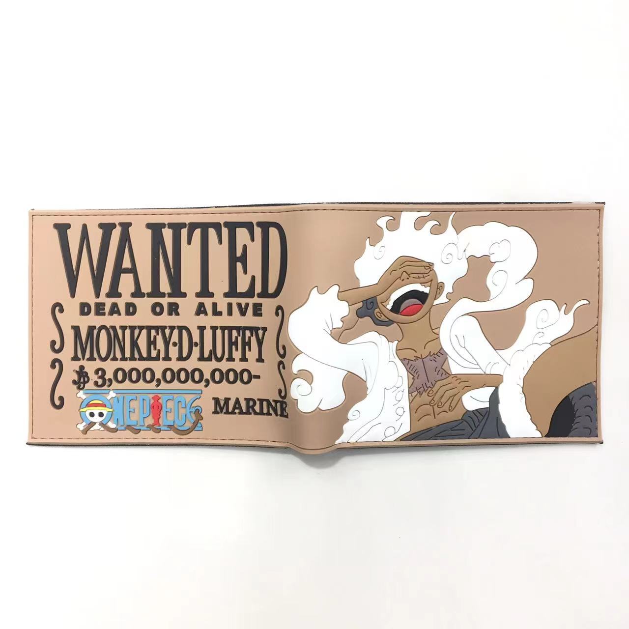 One Piece Nick Luffy Monedero periférico Cartera para estudiantes masculinos Cartera corta Cartera para tarjetas de dos pliegues Cartera para tarjetas