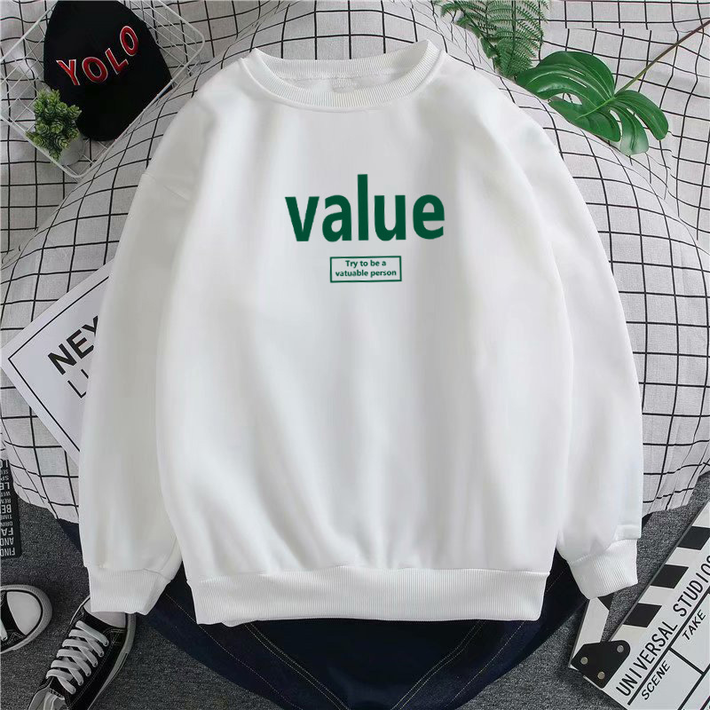 Men's Sweatshirt Autumn and Winter Style National Trend Ins Trendy Brand Casual Fashion Jacket Loose White Long-Sleeve T-Shirt Trendy 2026