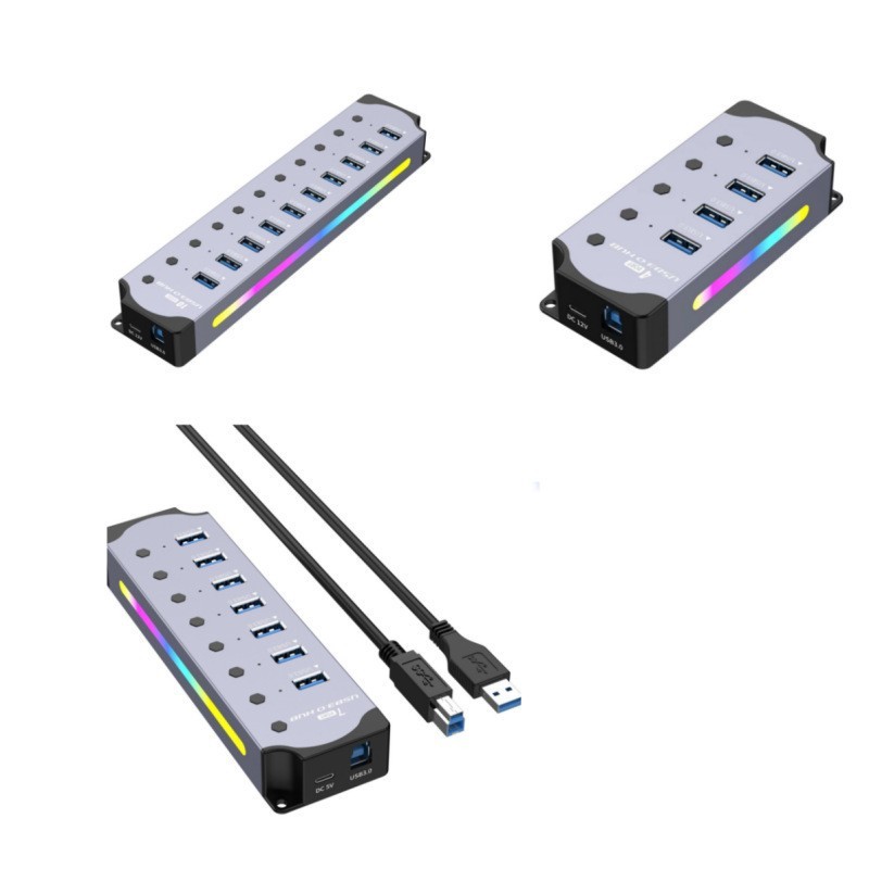 USB ドッキング ステーション RGB クール USB HUB3.0 ハブ 10 ポート 7 ポート 4 ポート スプリッター コンピューター エクステンダー|undefined