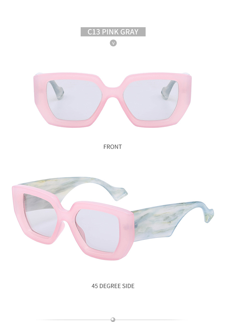 70g Weight Full Frame Glasses Structure Sunglasses Classification PC, UV400 Protection Lens Material Square Glasses Style Street Occasion Geometric Pattern Women'S Gender IG Style Style IG Style Geometric PC UV400 Protection Square Full Frame Women's Sunglasses 5