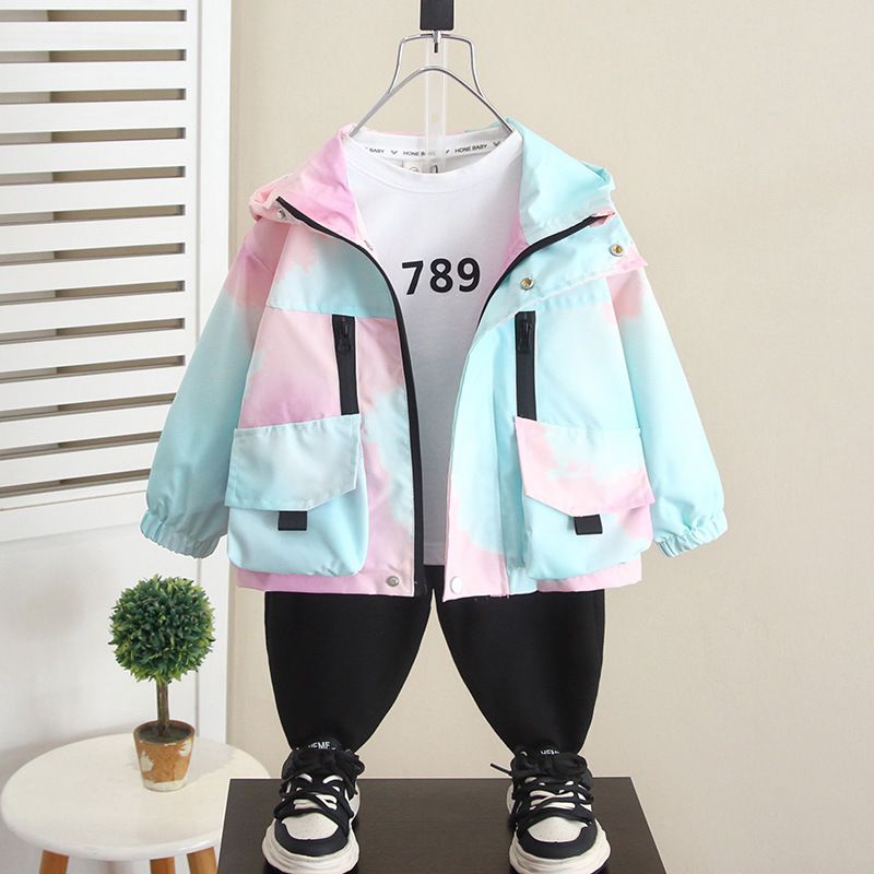 6377 Chaquetas de trabajo para niños Otoño 2025 Nuevo estilo de primavera y otoño para bebés Chaqueta de moda para niños Top de estilo occidental