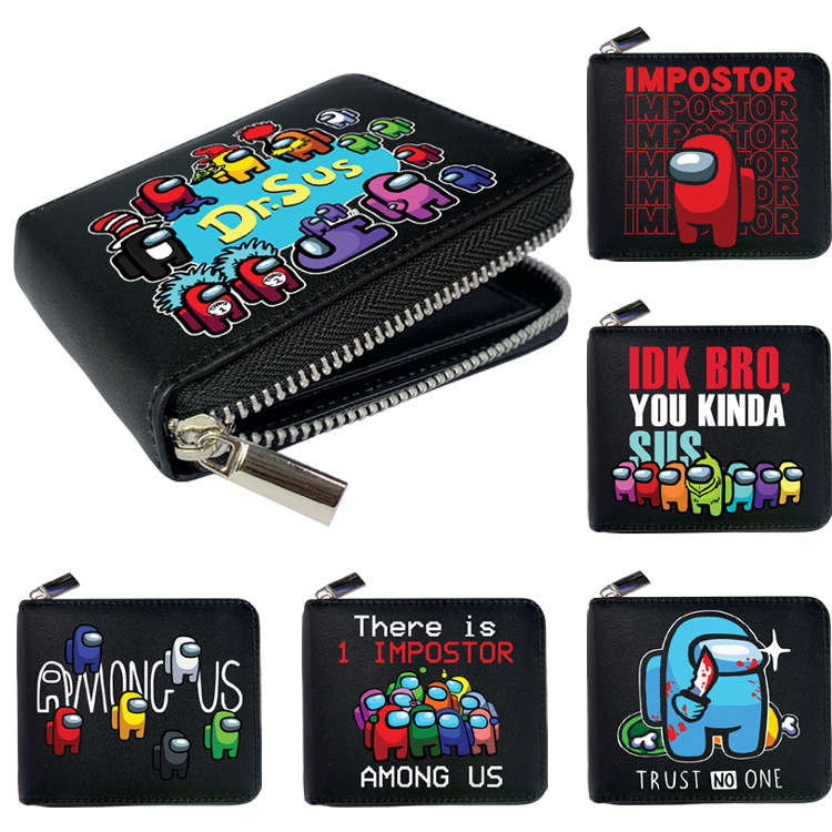 Polyurethane short cartoon wallet for men and women