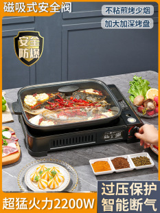 Portable Cassette Stove for Grilling Fish, Commercial Thickened Seafood Pot, Gas Frying Grill, Paper-Wrapped Fish Cassette Stove