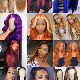 许昌沃盛制做彩色头套，女士图片色染发头套