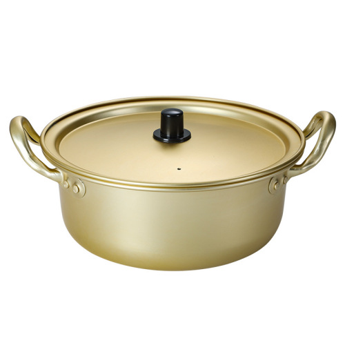 Korean yellow aluminum instant noodle pot ramen pot internet celebrity double-ear noodle pot household instant noodle pot bibimbap rice pot noodle bowl wine bowl