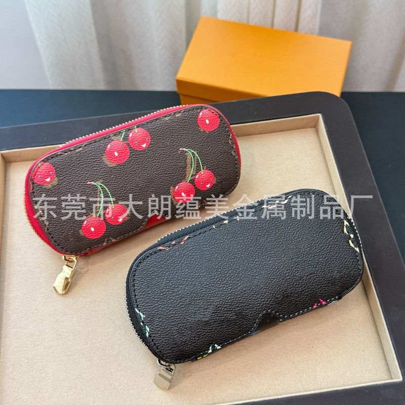 批发樱桃眼镜盒高档奢华大容量大框便携式防摔收纳耐脏拉链款ins|undefined