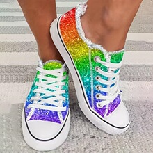 U 72519 Colorful Glitter Casual Canvas Shoes ƴɫ��Ƭ����Ь