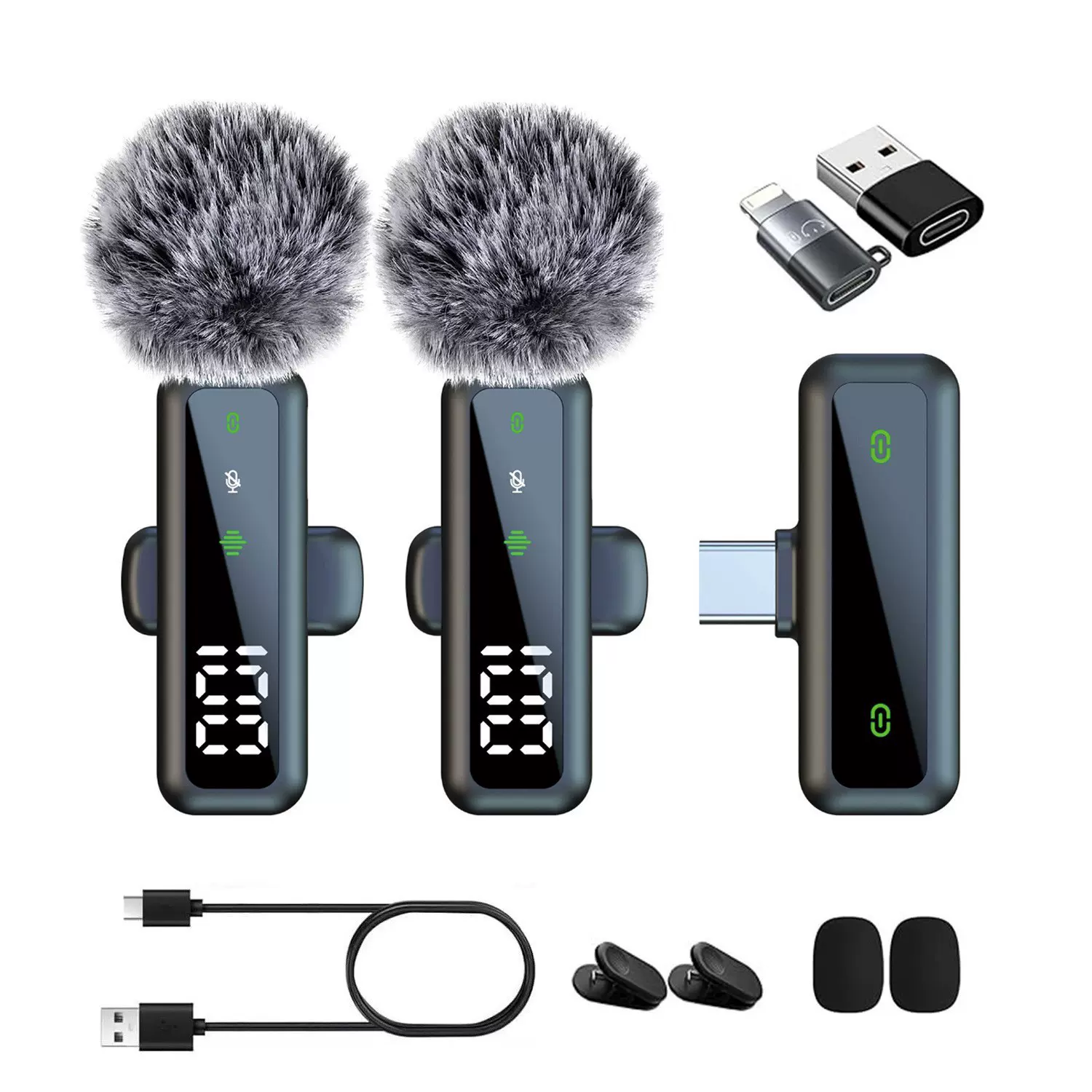 跨境爆款无线领夹麦克风户外电脑直播收音降噪通用小话筒源头工厂