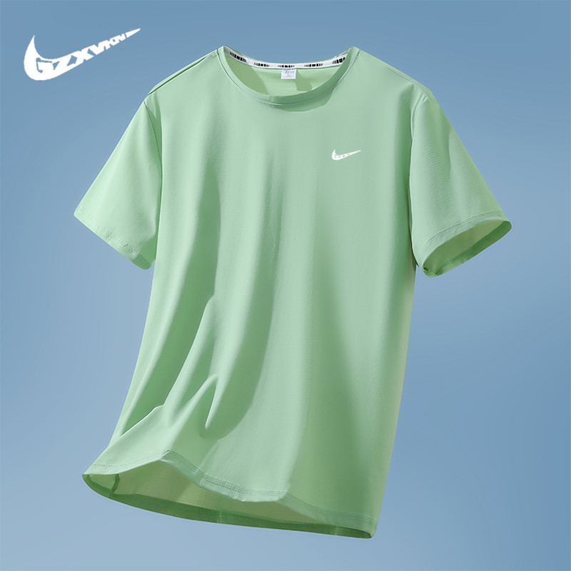 Nylon Quick-Drying Ice Silk Sports Short-Sleeved T-Shirt Men's Summer New Half-Sleeved Casual Men's Thin Trendy T-Shirt