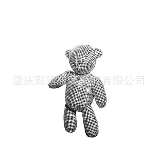 16*4.5*36CM Fashion Rhinestone Mesh Bear Shape Bag Women's Wrist Bag Handbag