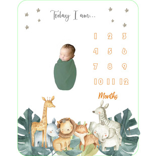 New Baby Milestone Blanket Newborn Month Blanket Baby Photo Background Cloth Props Blanket