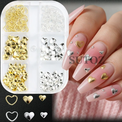 Dırnaq bəzəkləri Heart Nail Art Decoration Set