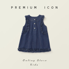 Jera children's clothing girls sleeveless denim skirt 2025 summer new style children's Korean style fashionable lace dress shipping