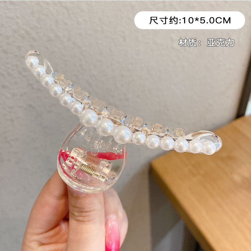 韓国風シャーククリップ、女性用の大きめのシンプルで多用途なヘアクリップ、ネットセレブのヘアアクセサリー、入浴用の後頭部のヘアクリップ|undefined