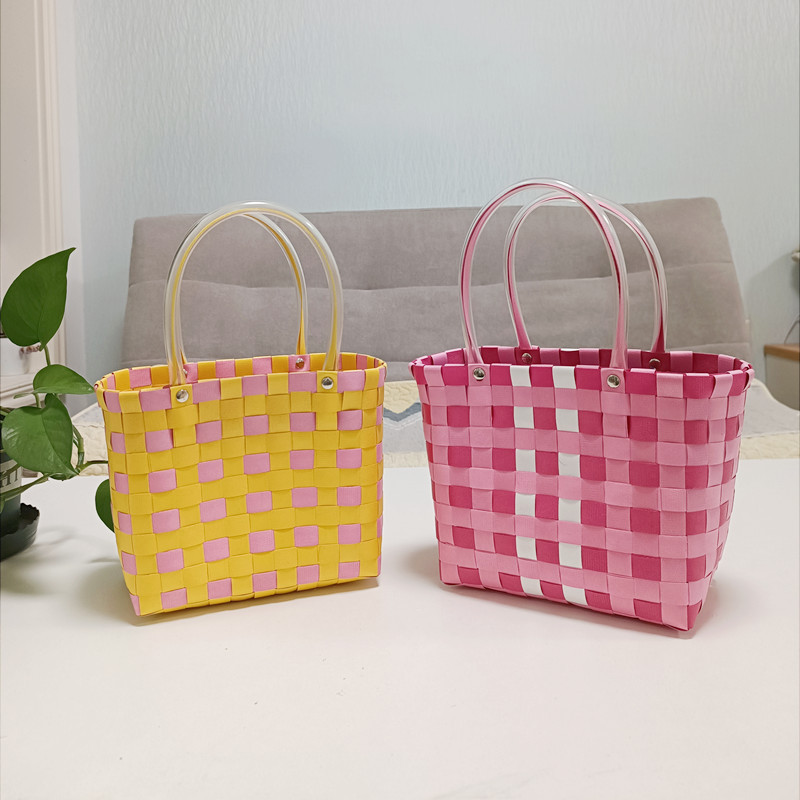 Colorful Basket Woven Basket Cute Children's Bag Portable Women's Bag Niche Handmade Bag Baby Basket Colorful Basket Woven Basket Cute Children's Bag Portable Women's Bag Niche Handmade Bag Baby Basket