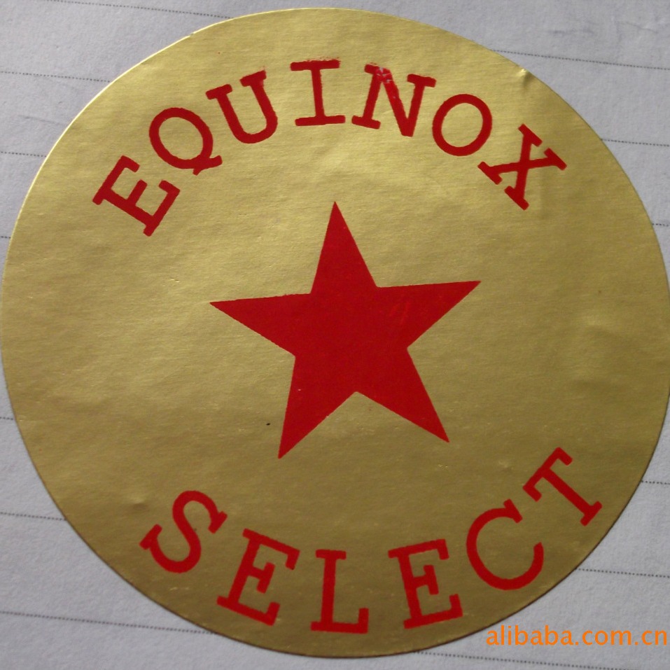 供应金箔不干胶标签 金色圆形金箔贴纸