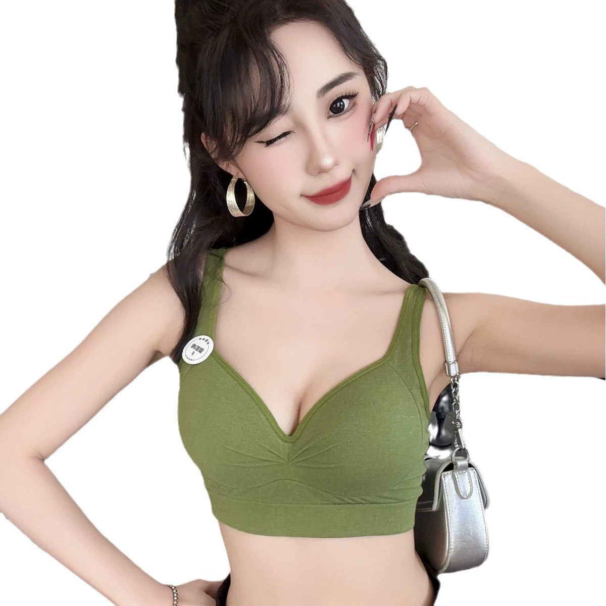 (Cross-border trading), supporting bra, tank top, lifting effect, V-neckline, beautiful back