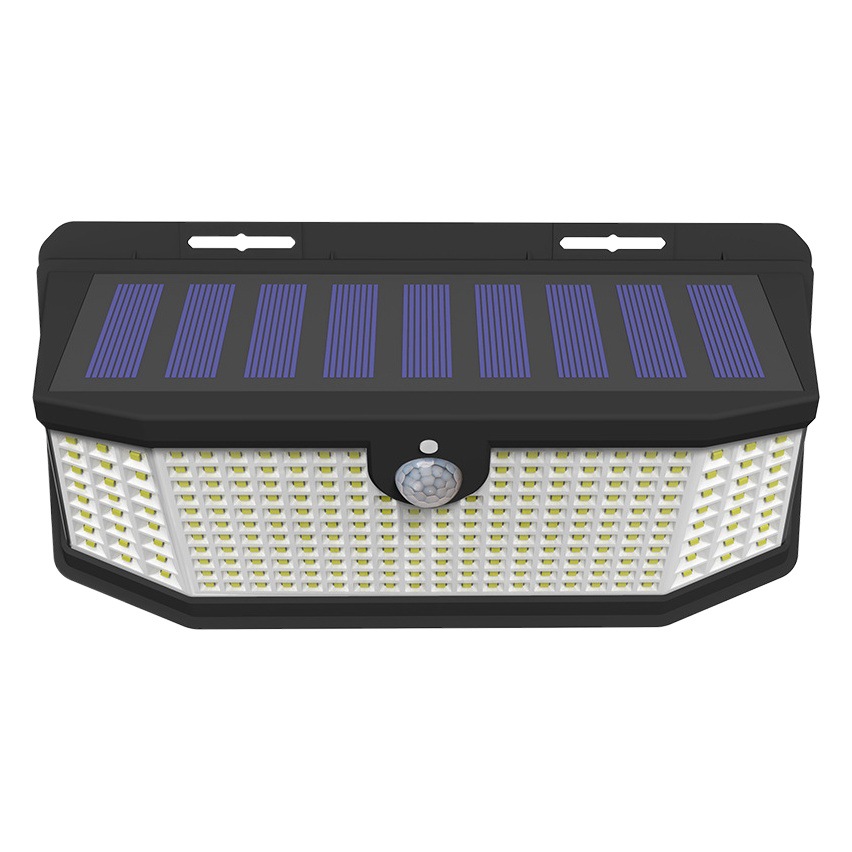 Lámpara solar de pared para puerta, balcón, pasillo, patio, luz LED con sensor exterior impermeable y panel solar.