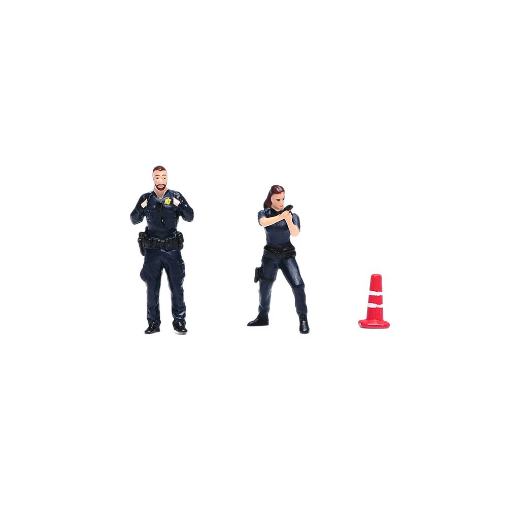 Small set, minifigures handmade, doll, scale 1:64, police