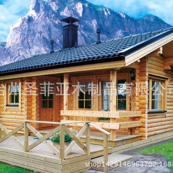 2019防腐木屋山村小户居住户外木制别墅厂家直销