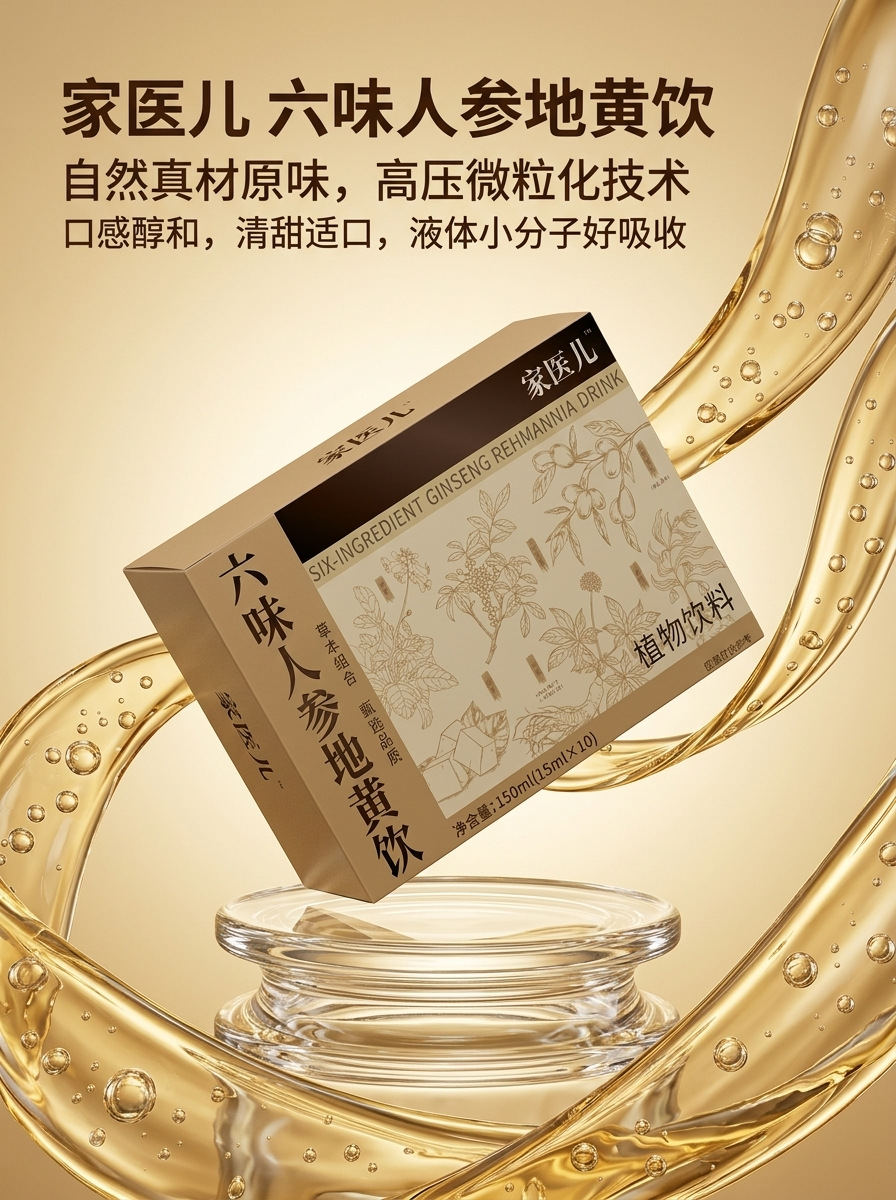 Liu Wei Di Huang Herbal Drink 150ml Ready-to-Drink Rehmannia Ginseng Tonic Oral Liquid preparation