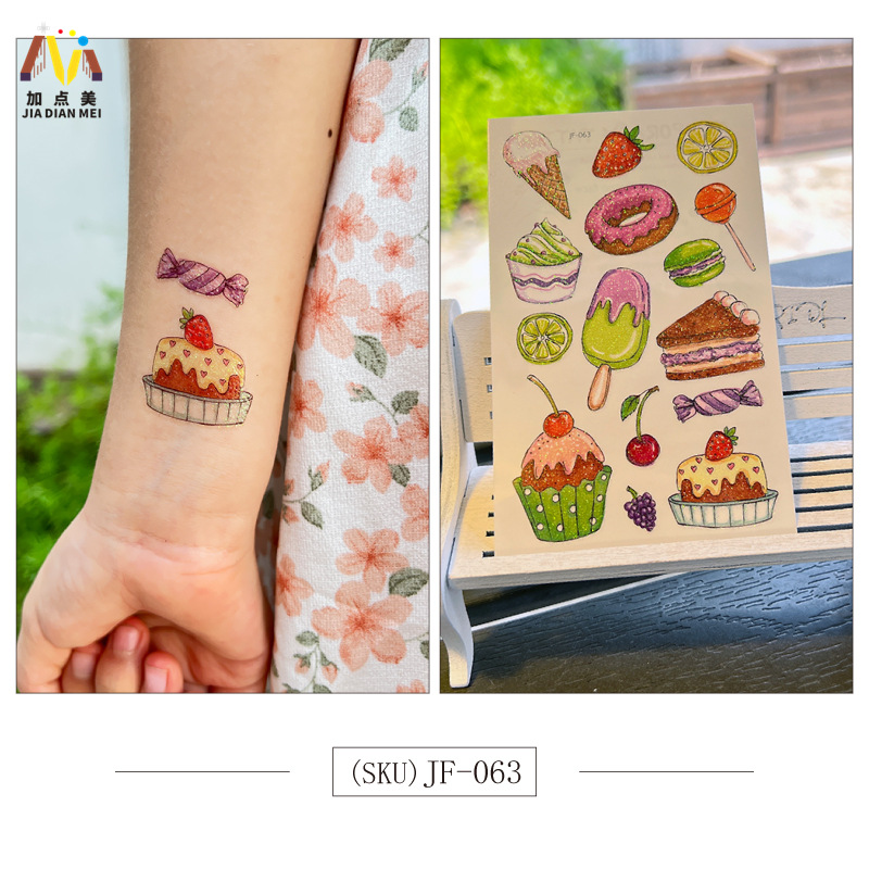 Amazon Venta caliente brillo lindo postre de Navidad unicornio niños tatuaje pegatinas impermeable tatuaje de larga duración