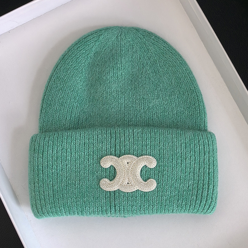 新型凱旋門兎毛ニット帽女性ネット紅同型小紅本百合毛糸帽冬保温冷帽子