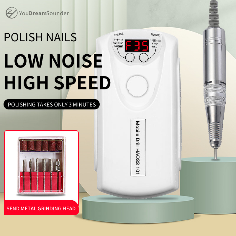 Haining removedor de uñas especial pantalla LCD de almacenamiento de energía portátil exfoliante removedor de uñas máquina de manicura máquina de pulido de uñas