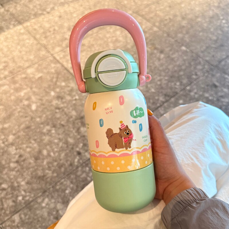 316不锈钢高颜值卡通儿童保温杯一杯三饮水杯可爱学生便携拎拎壶|undefined