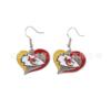 32NFL logo peach heart drop oil earrings Dallas Cowboy Earrings football team earrings