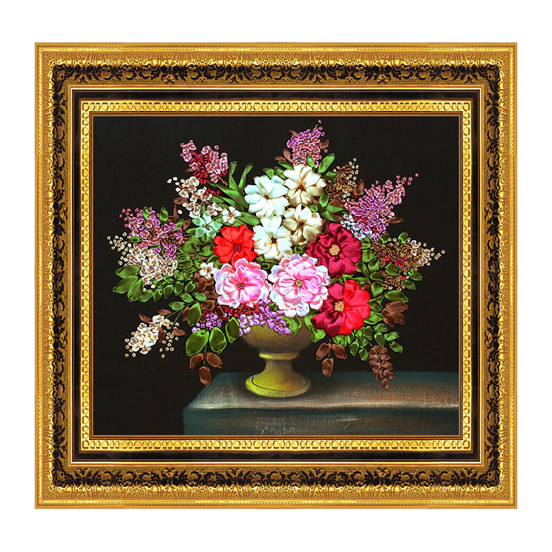 Cuadro Decorativo de Bordado de Cinta para Sala de Estar y Dormitorio image 4