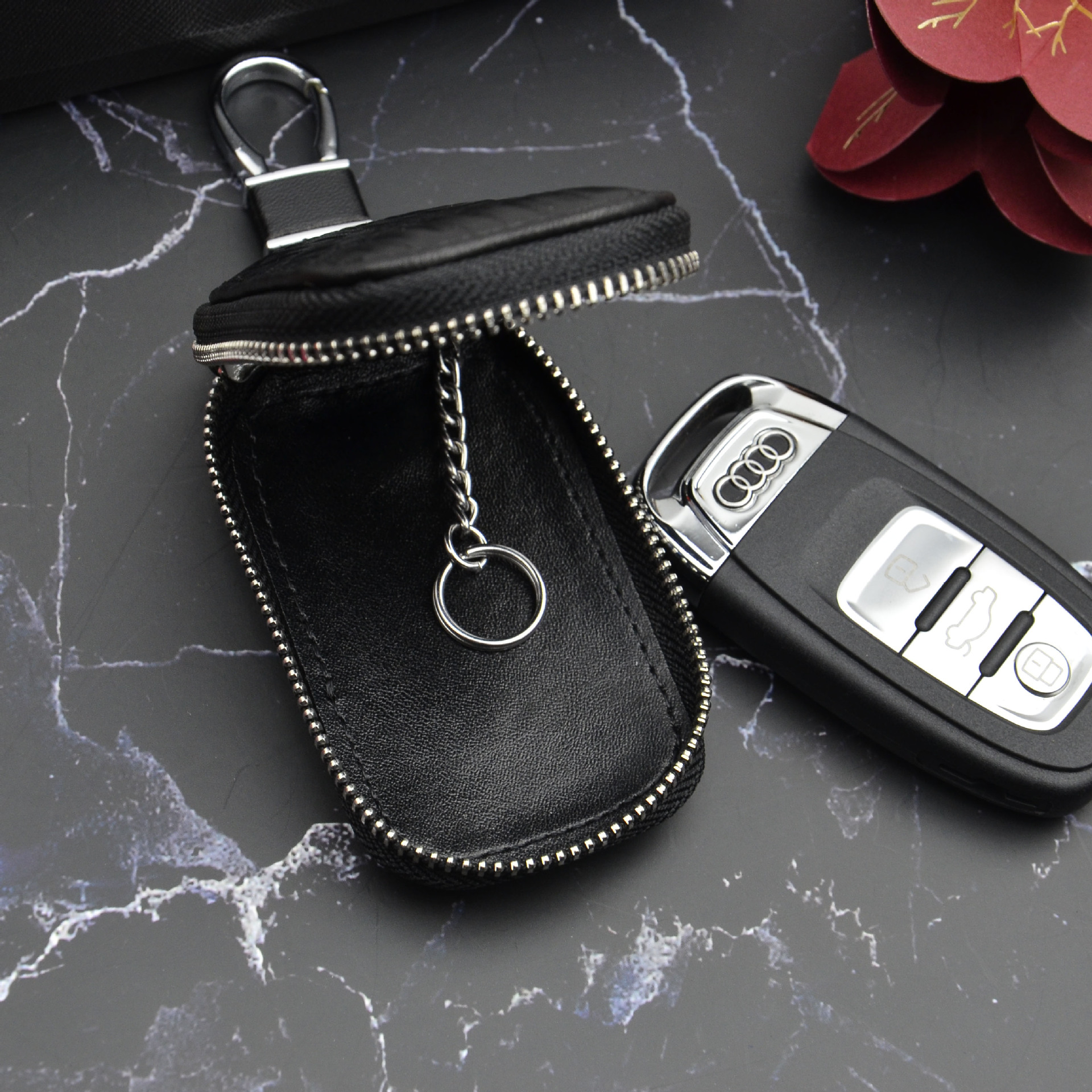 時尚真皮車匙包 頭層牛皮汽車遙控車保護套鑰匙包通用廠家批發