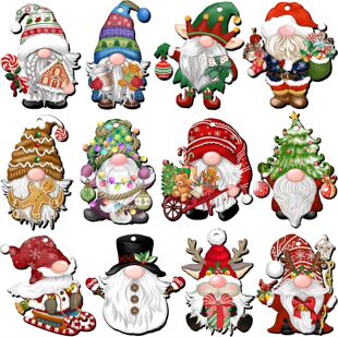 24Pcs Christmas Dwarf Wooden Ornaments Hanging on the Christmas Tree for Christmas Decoration Party Supplies