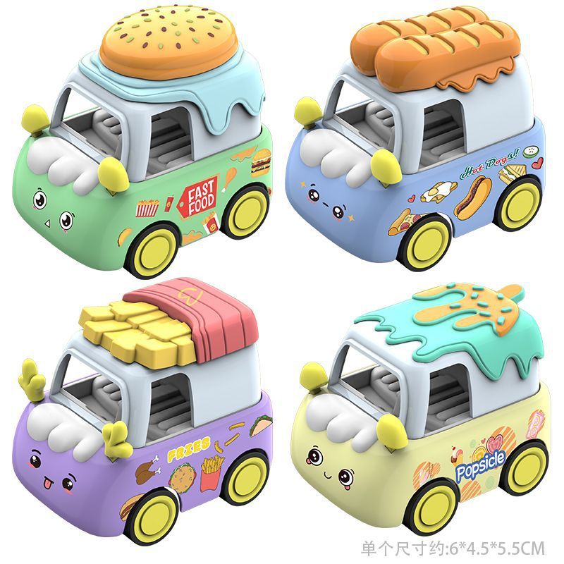 国境を越えた合金製車の漫画風Q版、子供向けのお菓子型ミニカー、プルバック式慣性玩具、ガチャガチャ、卸売|undefined