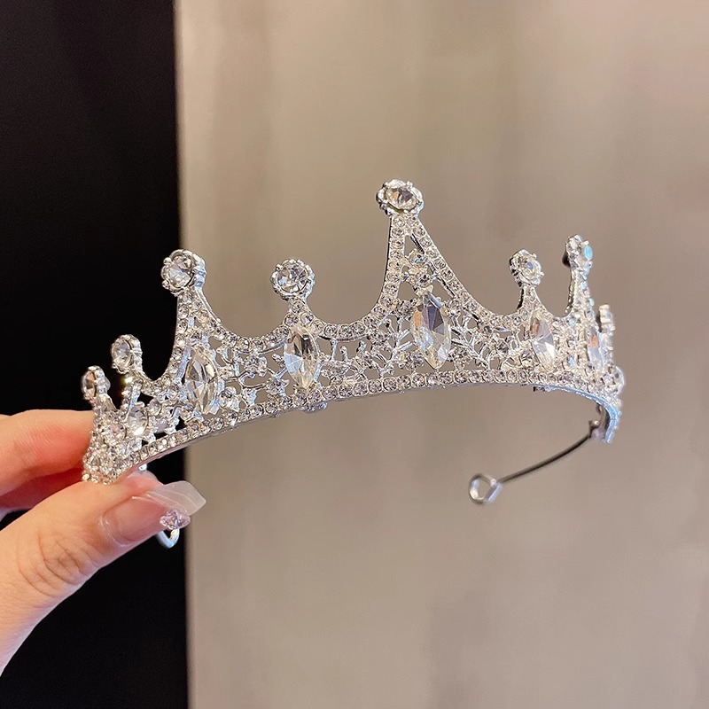 Niños diamante de perla corona cabello para mujeres 2025 nuevo pein exquisito princesa rendimiento de cumpleaños pein adornamiento