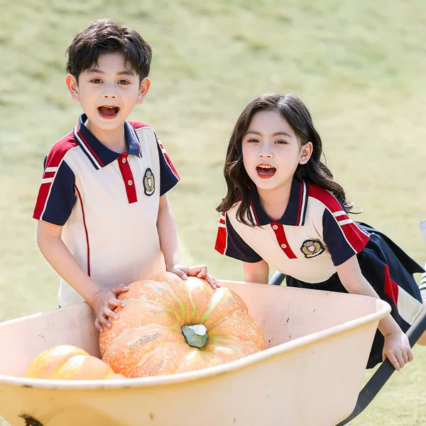 Summer Pure Cotton Primary School Students First Grade Summer New Two-Piece Suit Kindergarten Uniform Class Uniform Large Class Graduation Uniform