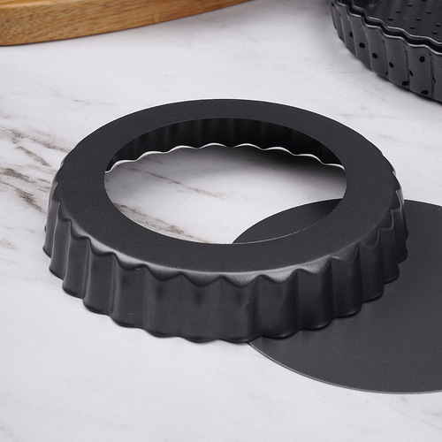 Amazon non-stick pizza pan carbon steel live bottom pizza pan set with hole crust pizza pan baking mold