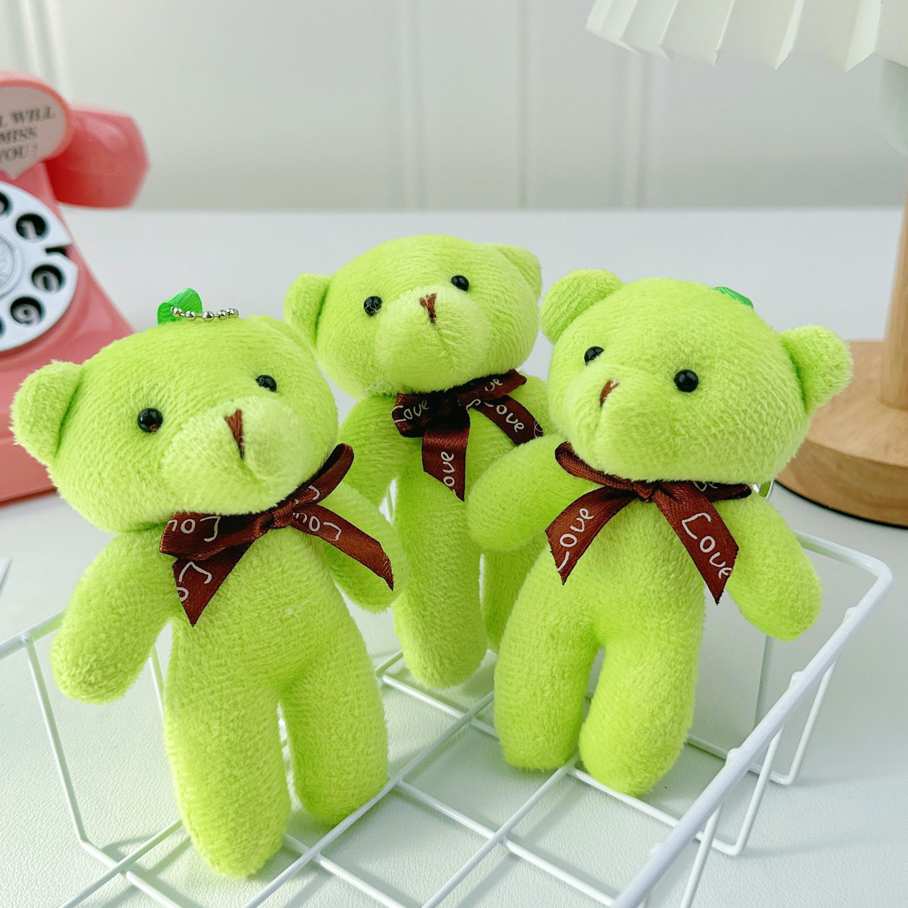 Muñeca de oso de peluche transfronterizo, muñeca de oso de una pieza de felpa, colgante, muñeca de oso, muñeca, juguete al por mayor, mini