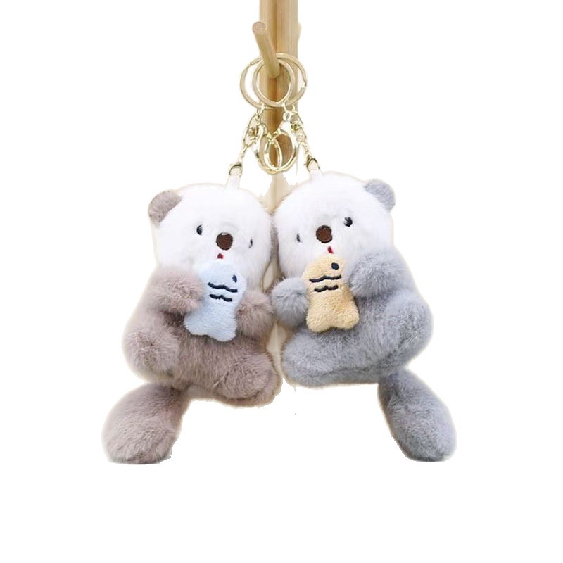 Red popularidad adorable Haise colgante juguetes de peluche muñeca pescado nutria bolsa colgante llavero muñeca muñeca
