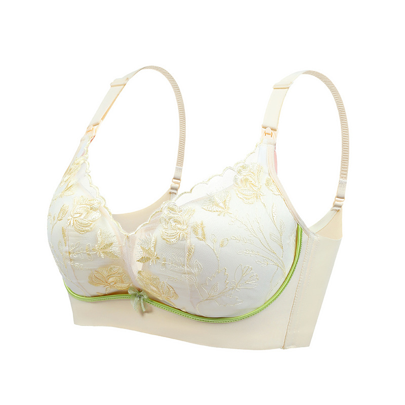 Nueva ropa interior de enfermería encaje bordado push-up inalámbrico pecho-cierre superior hebilla sujetador de enfermería sujetador ajustable