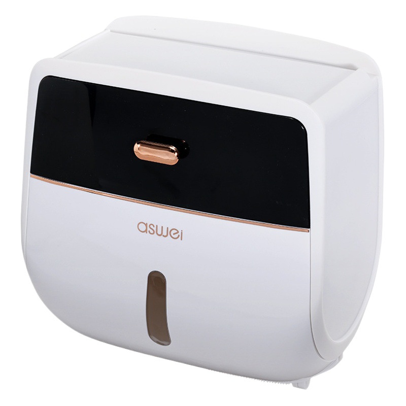 Caja de pañuelos higiénicos rack de almacenamiento de pañuelos de papel higiénico sin perforaciones impermeable montado en la pared caja de papel higiénico
