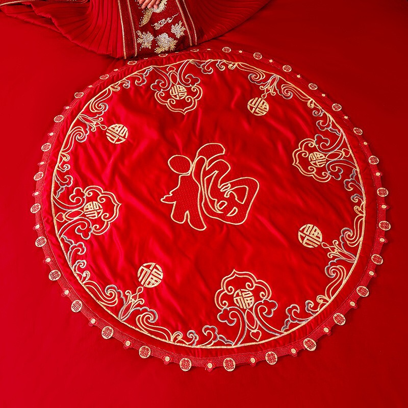結婚式の祝福のキルト、高級刺繍キルト、花嫁の祝福のクッション、結婚式の部屋の装飾、小さなマットレス、持参金用品|undefined
