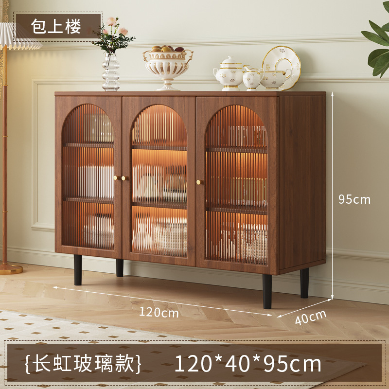 法式餐边柜现代简约藤编储物柜子家用餐厅茶水柜厨房收纳橱柜边柜|undefined