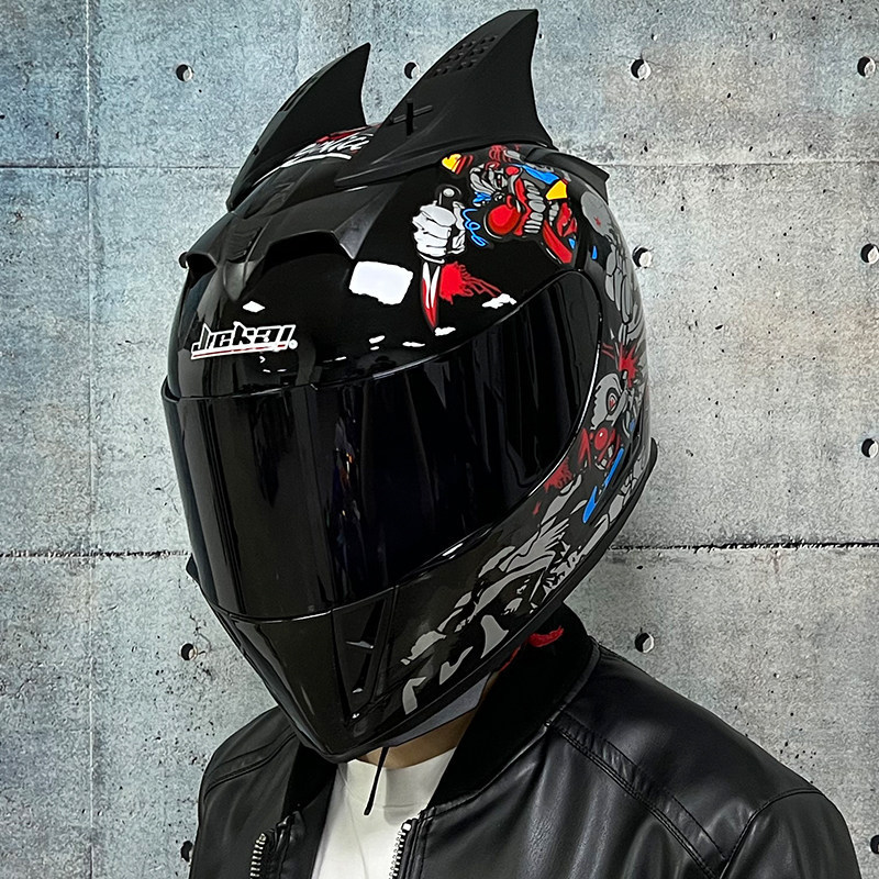 JIEKAI coche eléctrico bicicleta casco hombres y mujeres casco completo cuatro estaciones doble espejo bluetooth personalidad casco gris mentira carrera