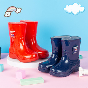 Children's Rain Boots Boys and Girls Low Non-slip fleece-lined Warm Cartoon Water Shoes Children's Student Baby Rain Boots Rubber Shoes