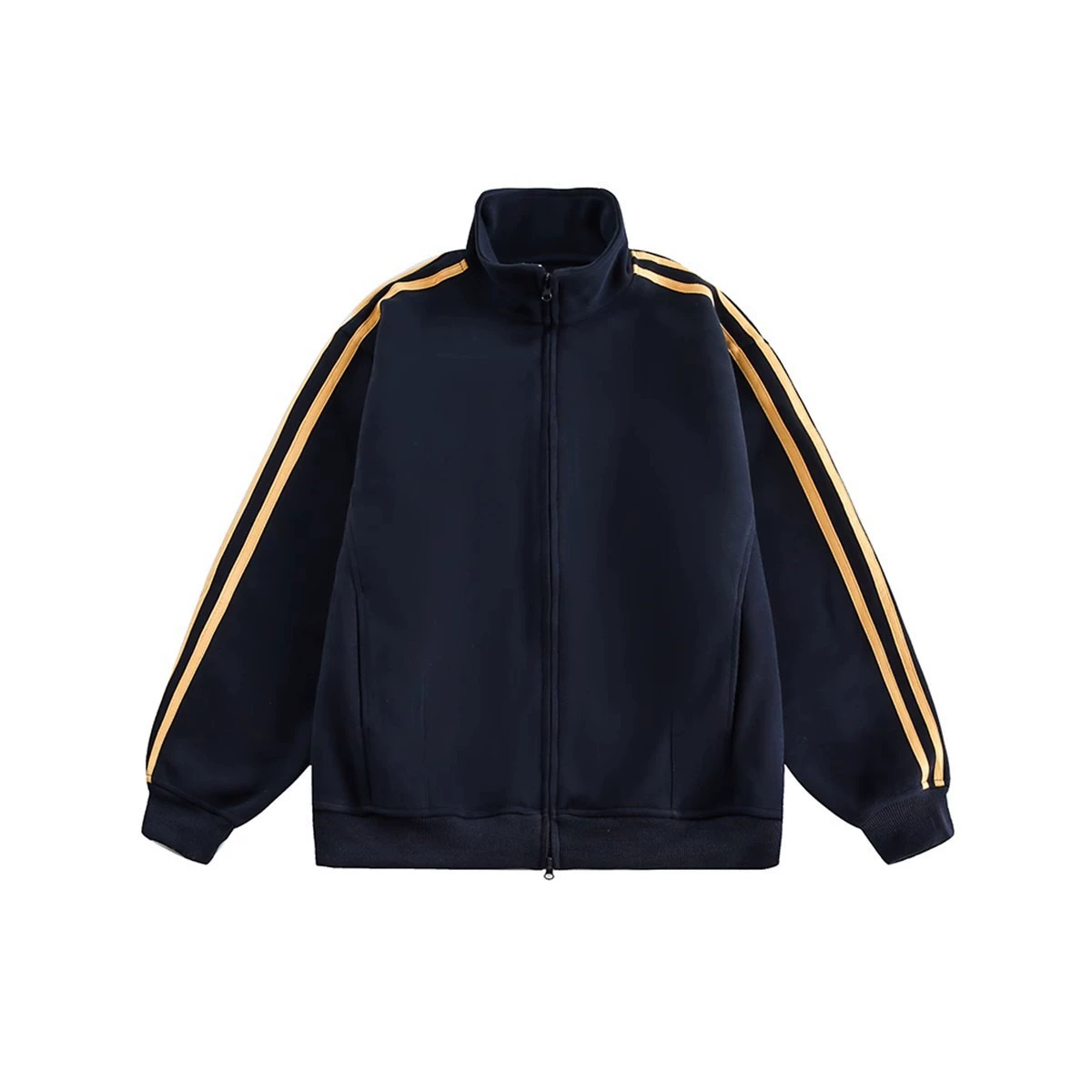 Американская ретро трехполосная куртка со стоячим воротником мужской осенний прилив свободная двухголовая куртка на молнии пара кардиган куртка