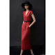 Red Dress Summer New Style with Strong Aura, Accessible Luxury, Classy and Classy Small Fragrance V Neck Long Skirt for Women 4220
