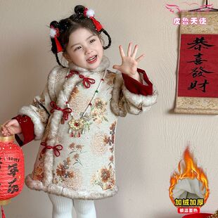 Piru ангел чонсам юбка для девочек осень-зима Hanfu 2024 новая бархатная китайская зимняя одежда для детей