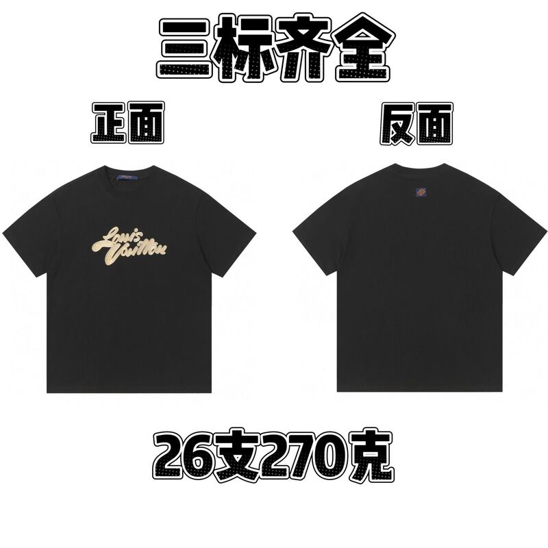 25春夏純綿ラウンドネック半袖Tシャツ漫画文字プリントカジュアルルーズ万能トップス流行万能|undefined